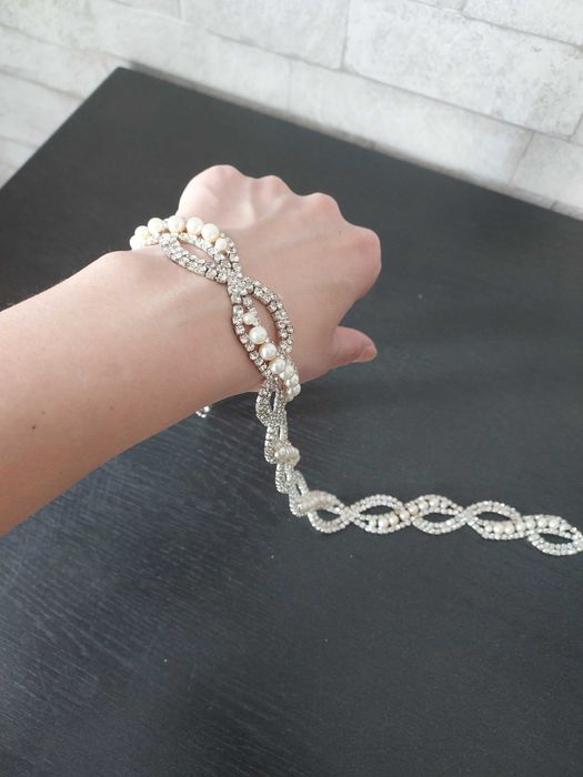 Діадема, весільна заколка, весільний аксесуар, намисто прикраса сукні