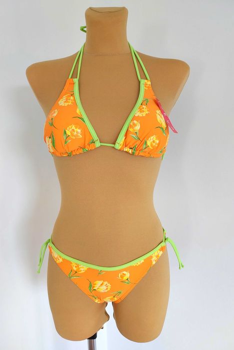 Pomarańczowe Bikini Strój Kąpielowy Dwuczęściowy M 38
