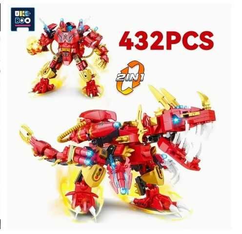 Конструктор Динозавр 31см робот трансформер 2в1 літак 432д Lego Лего