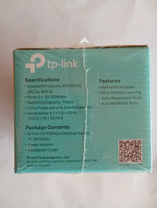 TP-Link 5-Port 10/100Mbps Desktop Switch (Novo e Selado)