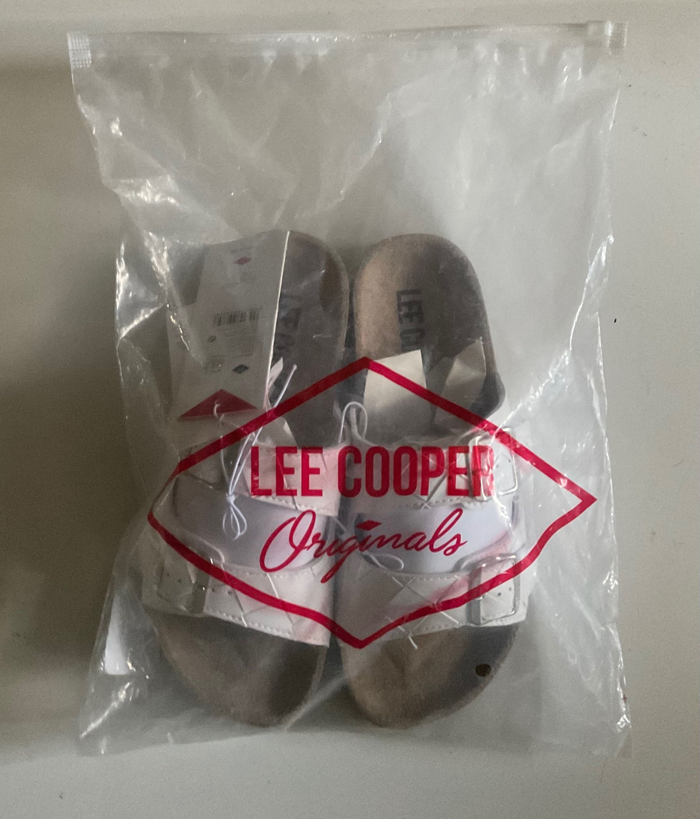 Lee Cooper klapki damskie białe na korku rozmiar 37 nowe