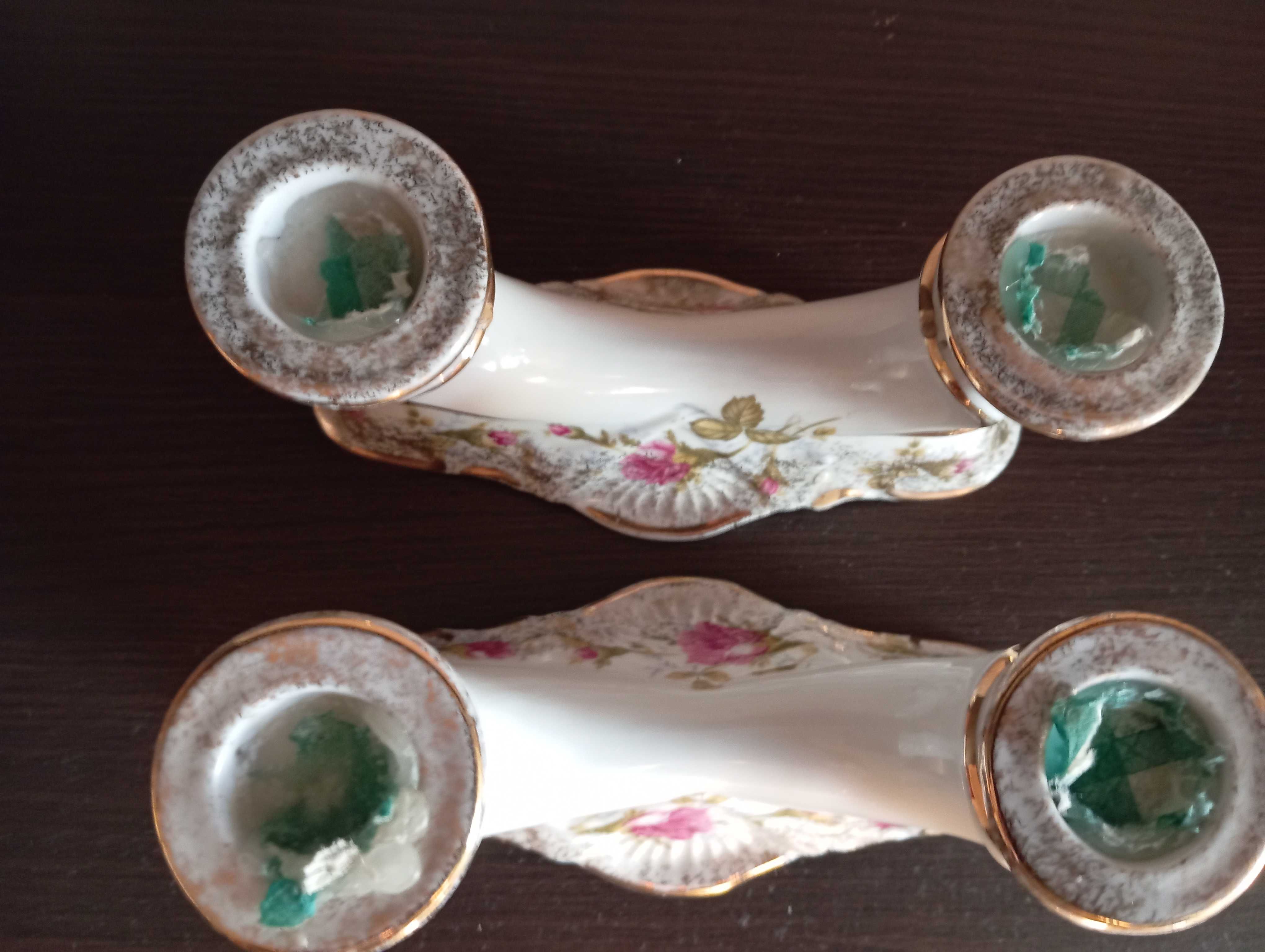 Świeczniki stara porcelana Chodzież
