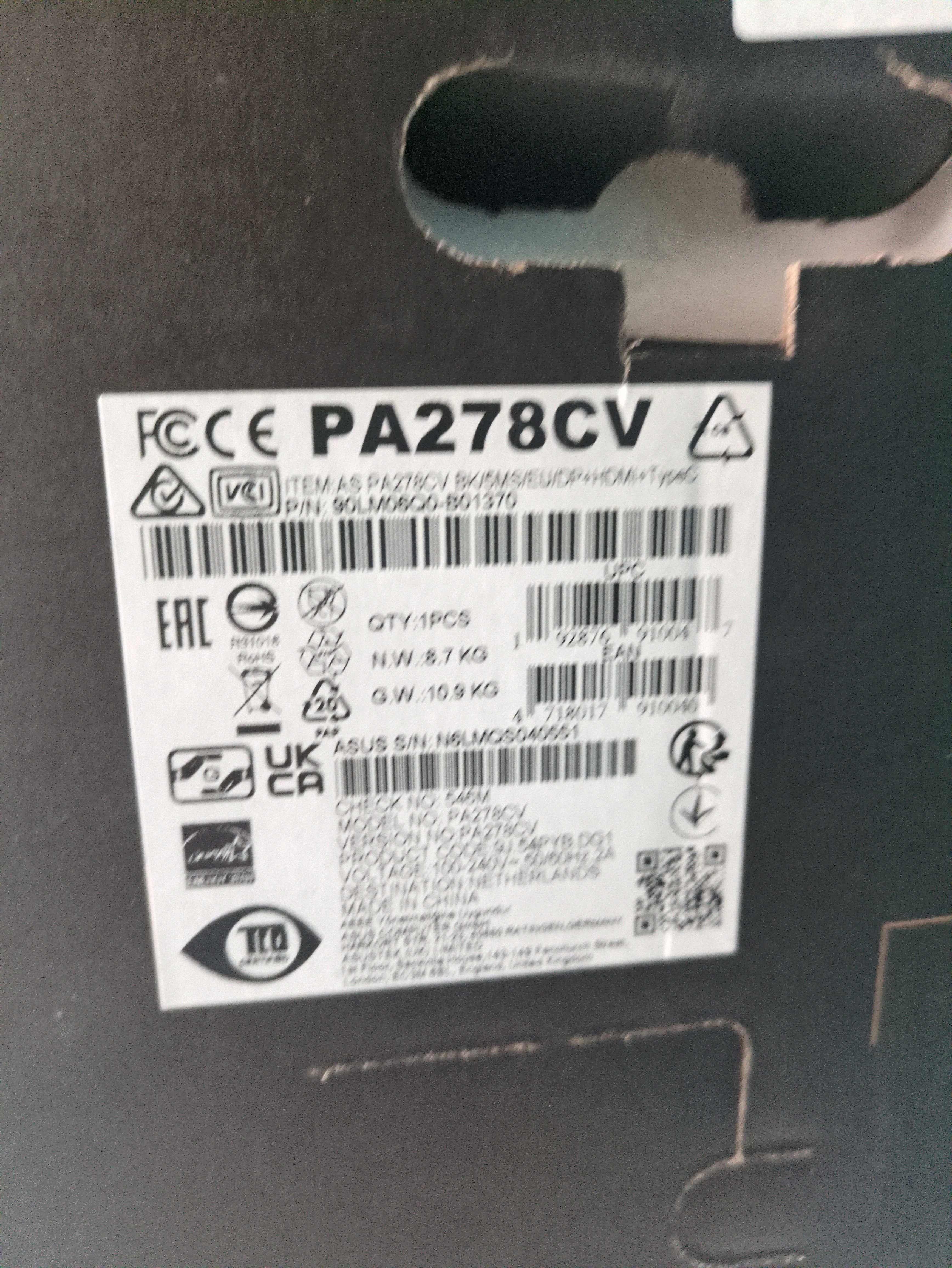 Monitor ASUS ProArt PA278CV 27" 2560x1440px IPS