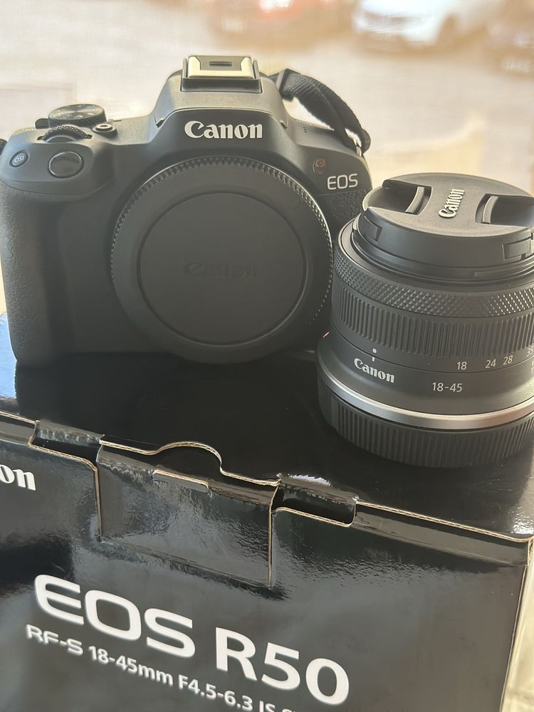 Canon R50 + 18-45mm [Caixa e Fatura]