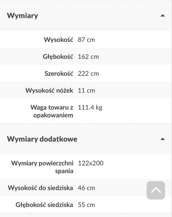 Naroznik kanapa rozkladana