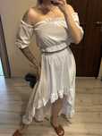 Komplet spódnica asymetryczna crop top falbany spódniczka