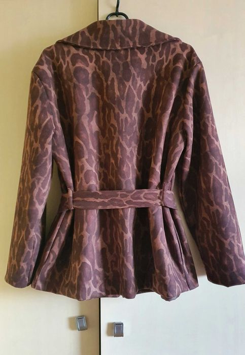 Płaszcz Marynarka brązowa zamszowa czekoladowa oversize NOWY sztos