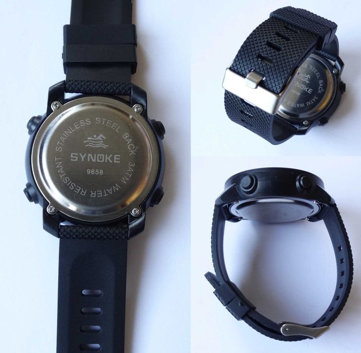 Czarny sportowy zegarek męski Synoke cyfrowy elektroniczny WR50m LED