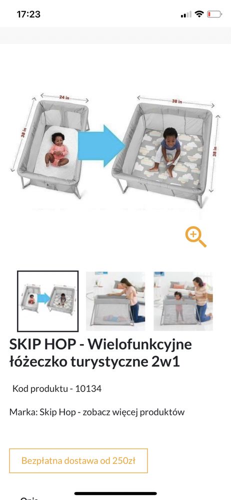 Skip hop łóżeczko kojec