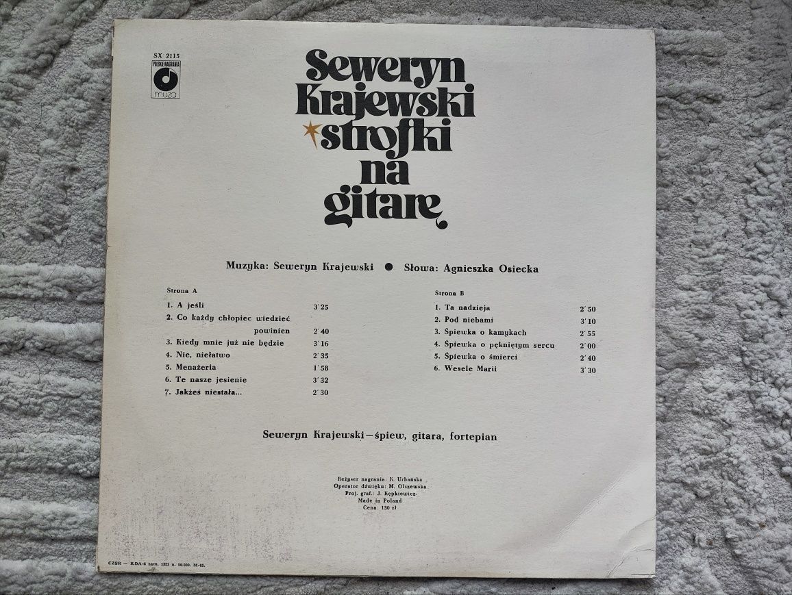 Płyta winyl Seweryn Krajewski - Strofki na gitarę