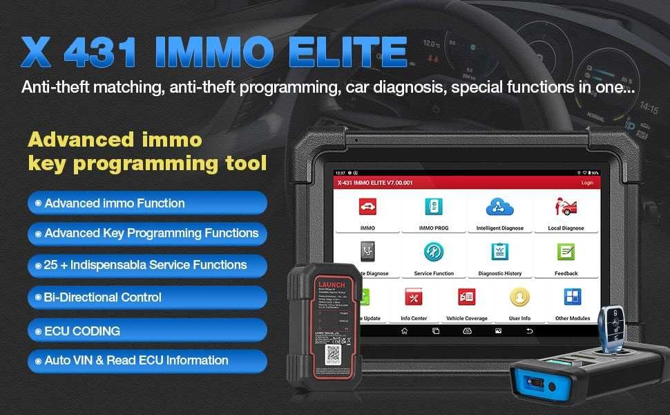 Máq. Diagnóstico Auto + Programador de chaves LAUNCH X431 IMMO Elite