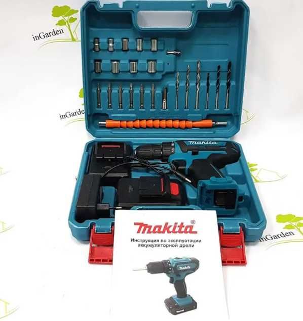 Шуруповерт Макіта 24в з 2 акумуляторами Новий в кейсі ударний з DFR