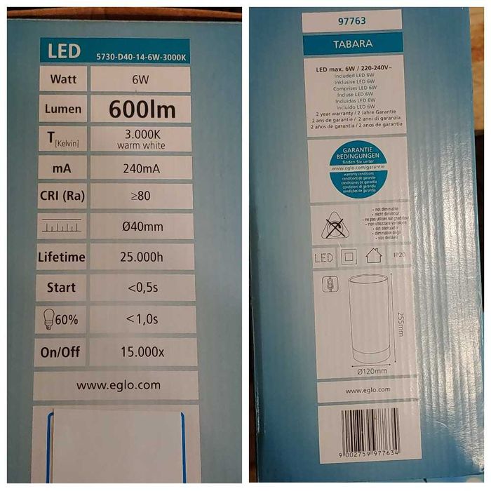 Новая настольная лампа Eglo 97763 Tabara