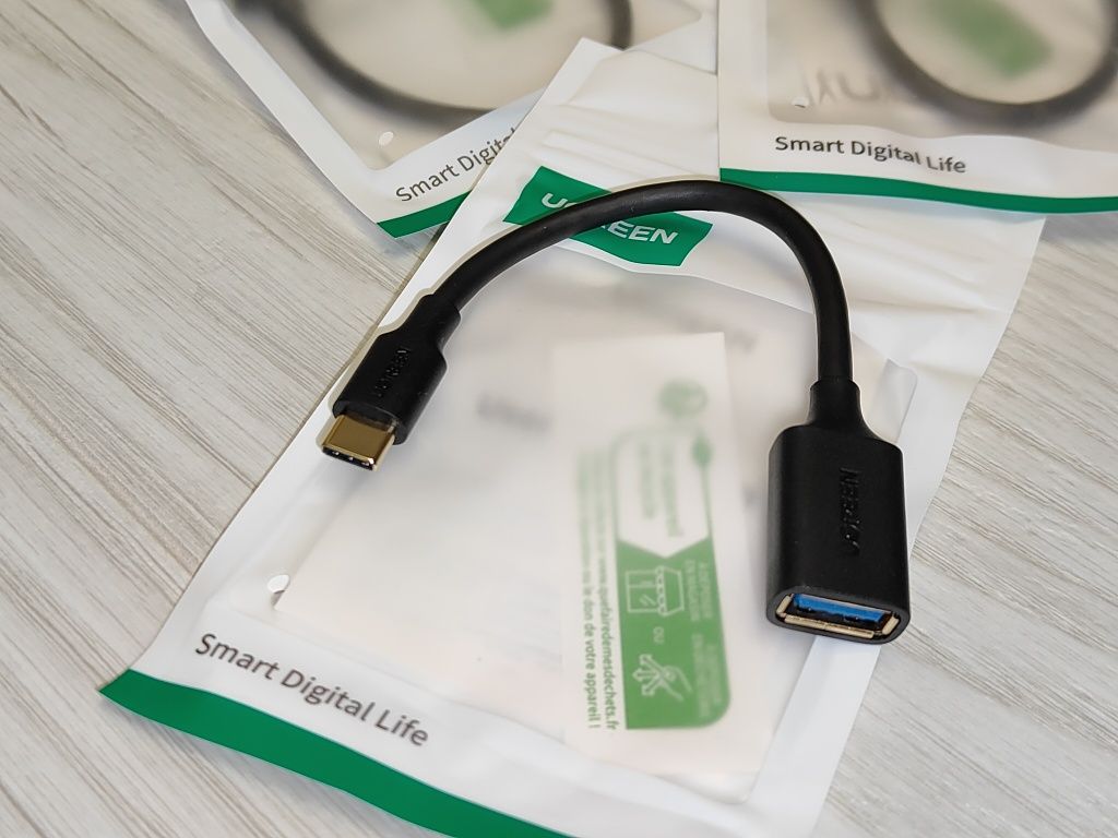 OTG адаптер UGREEN US154 USB-C Male to USB 3.0 A Female Cable (Black)
