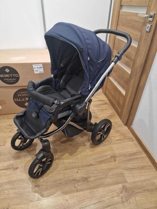 Wózek gondola spacerówka 2w1 Bebetto Bresso PREMIUM CLASS silver 03