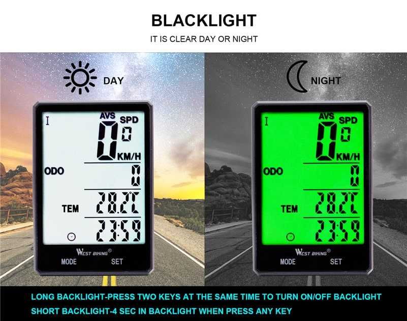 Велометр велокомпьютер West Biking беспроводной спидометр