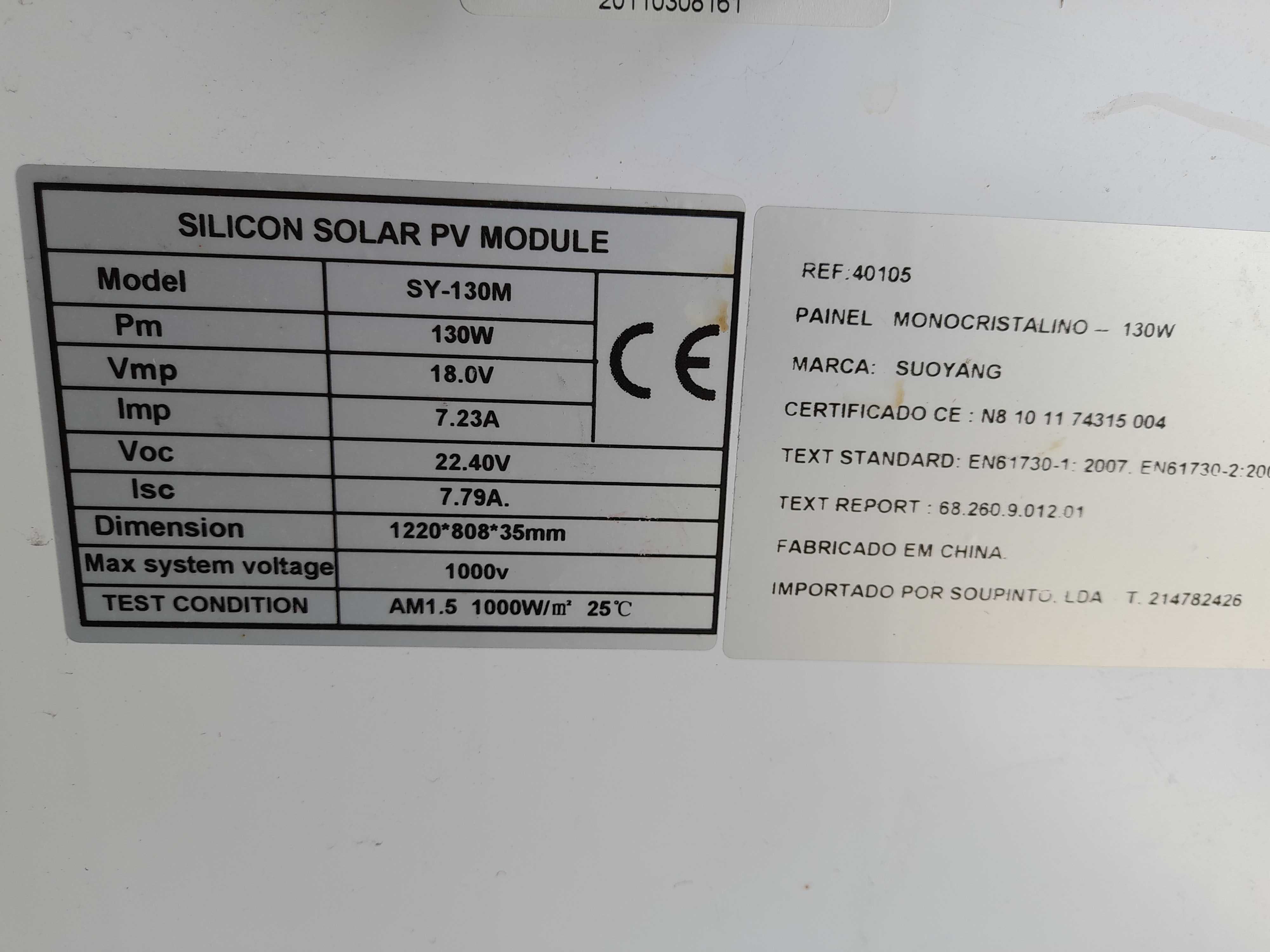 Painel fotovoltaico 130w