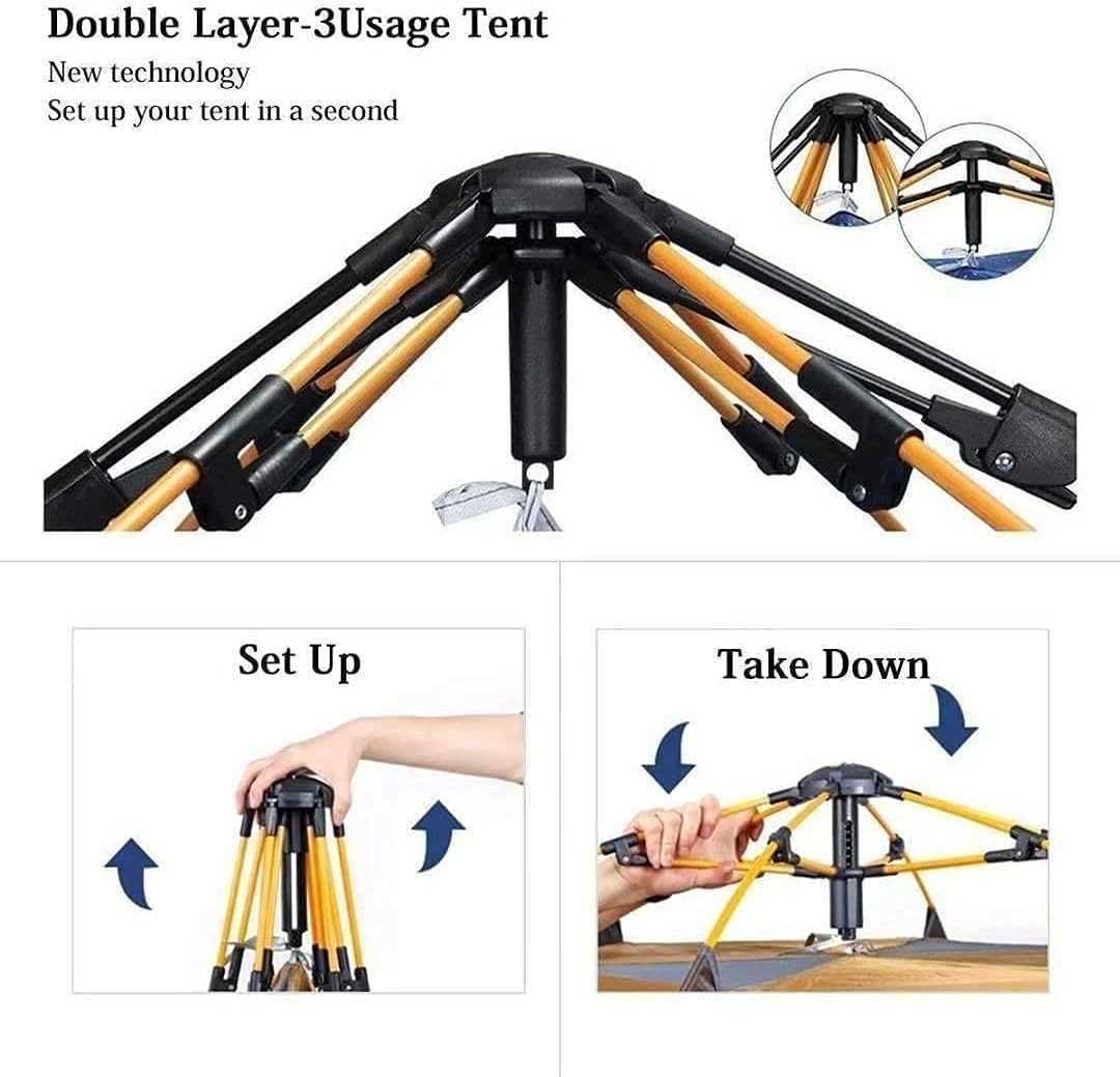 Ultralekki automatyczny namiot kempingowy 3-4 osobowy