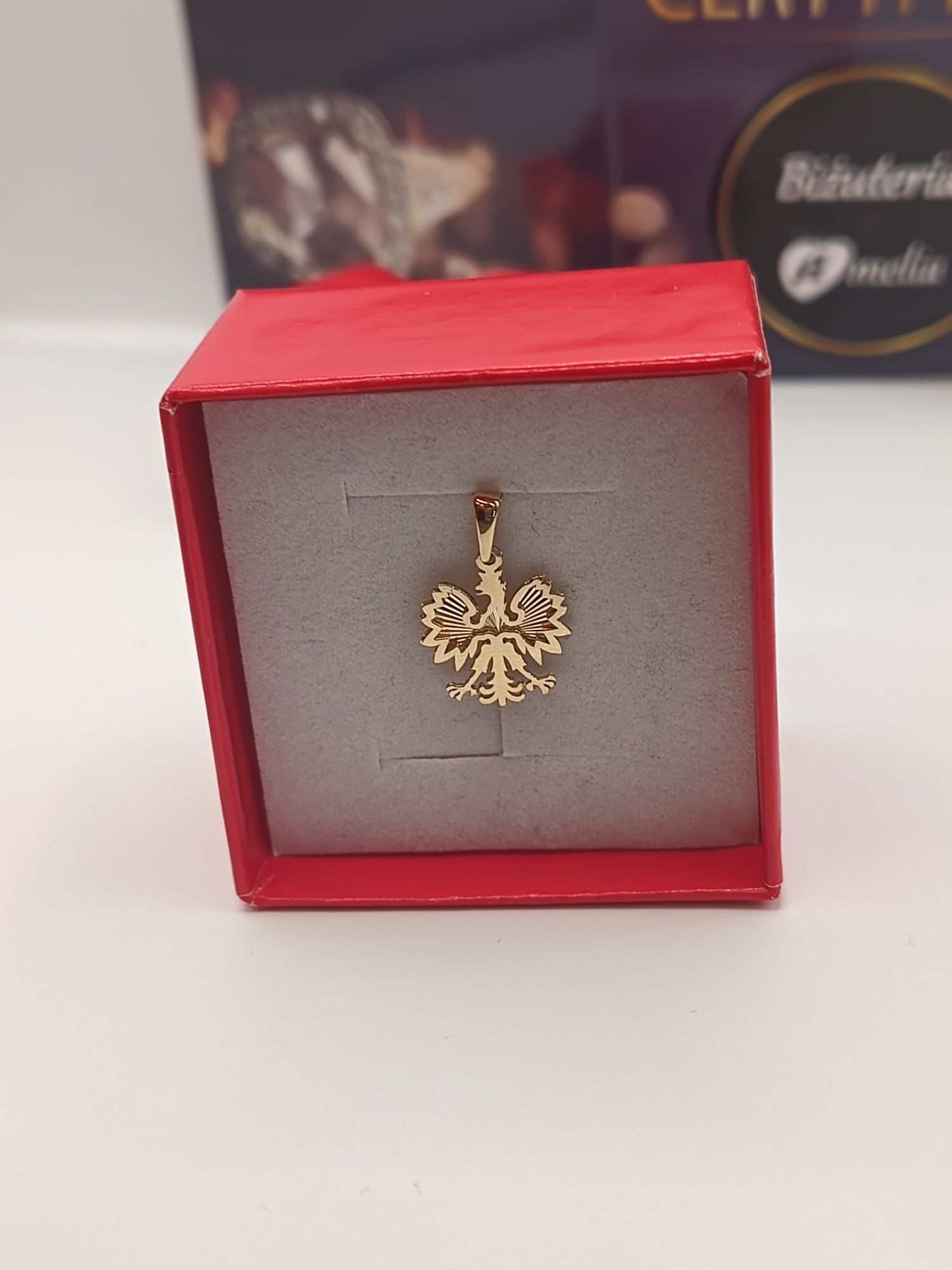 Piękna prosta złota zawieszka orzełek żółte złoto pr 585