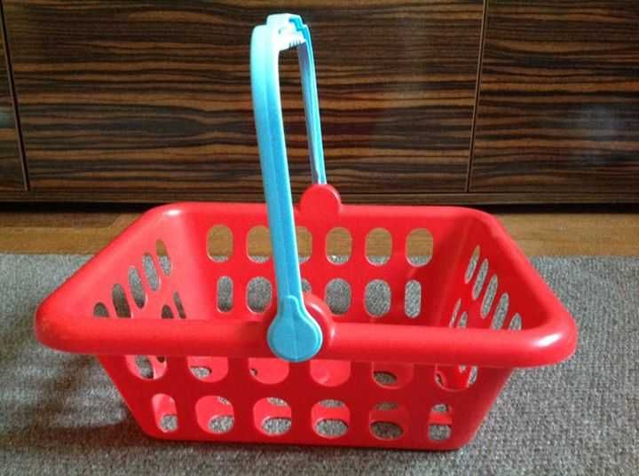 Zestaw do zabawy w sklep koszyk Mothercare + torba Tesco