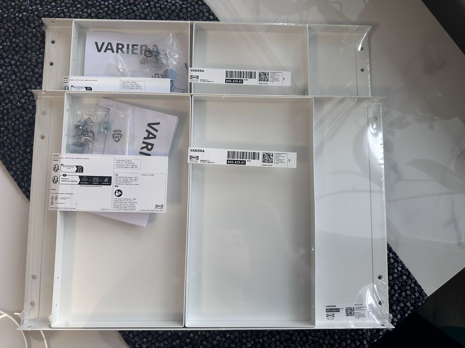 2 sztuki IKEA VARIERA Półka wstawiana biały 46x29x16 cm
