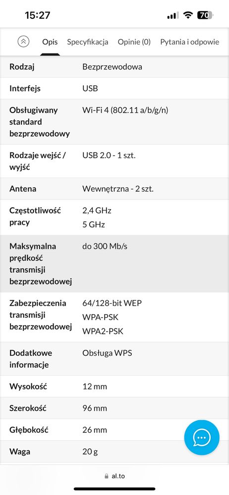 Asus karta zewnetrzna WiFi