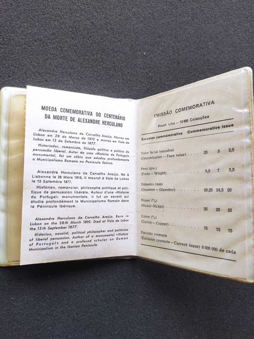 Carteira Alexandre Herculano Proof - 2.5$ - 5$ - 25$