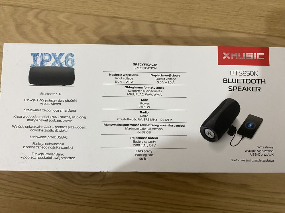 Głośnik XMUSIC BTS850K