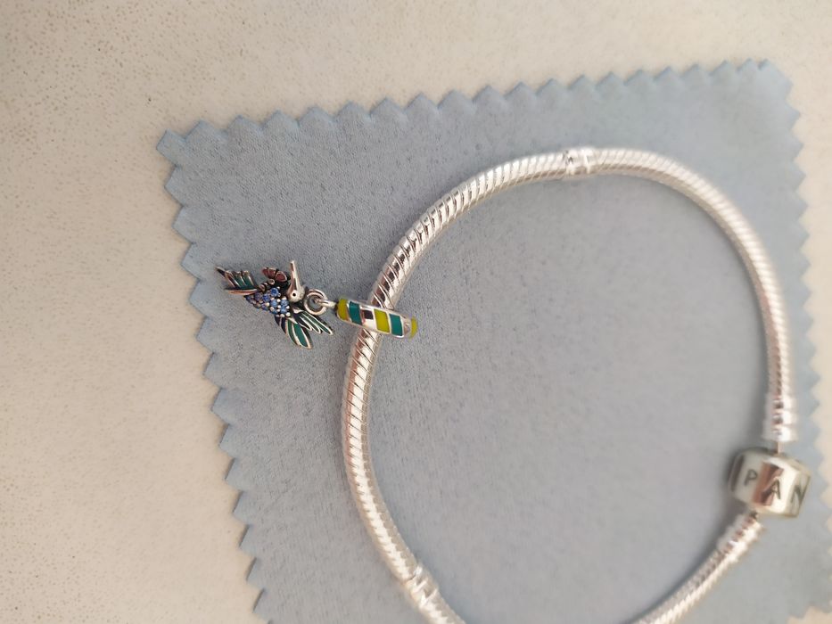 Charms koliber, NOWY S925, w kolorze, rajski ptak