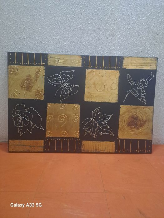 Quadro com pintura com relevo