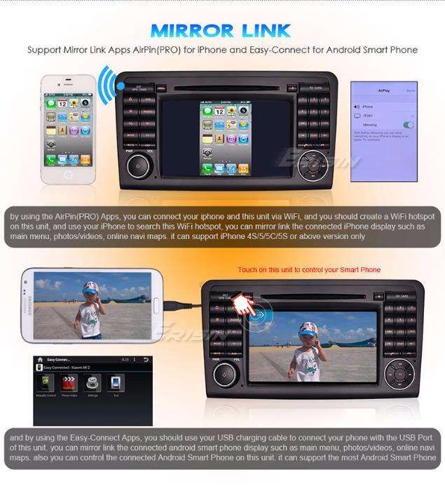 Auto-rádio 2 din android 14 128GB para Mercedes ML W164 GL X164