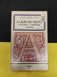 Luciana Picchio, A lição do texto. Filologia e Literatura. Idade Média