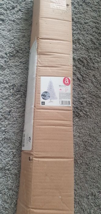 Árvore de Natal branca com brilhos sintilantes  85cm