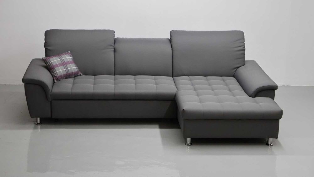 TIX Narożnik funkcja spania szara tkanina kanapa rogówka sofa oparcie