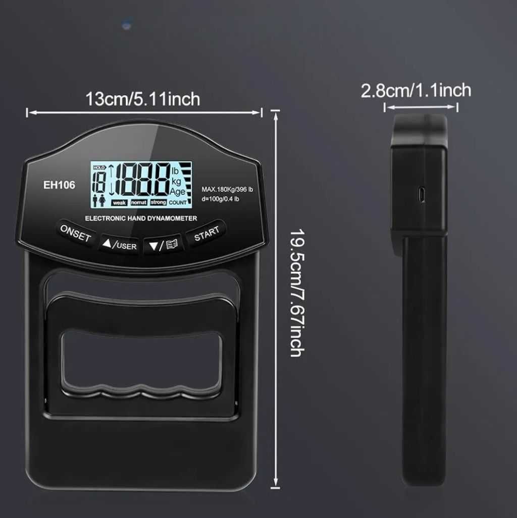 ELEKTRONICZNY miernik siły chwytu inteligentny cyfrowy LED GRIP TESTER