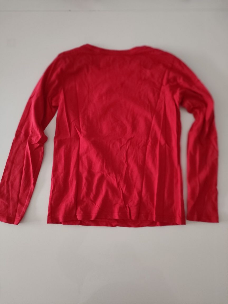 Bluzeczka czerwona z reniferem dziewczęca 146