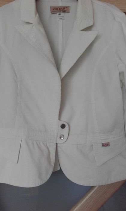 Żakiet biały damski krótki, L