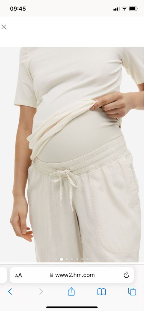 NOWE Spodnie ciążowe HM MAMA rozmiar L z lnem