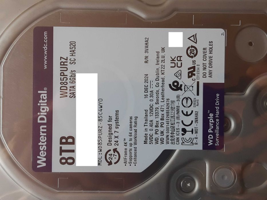 Жорсткий диск HDD 3.5" WD85PURZ 8 TB 5640 rpm