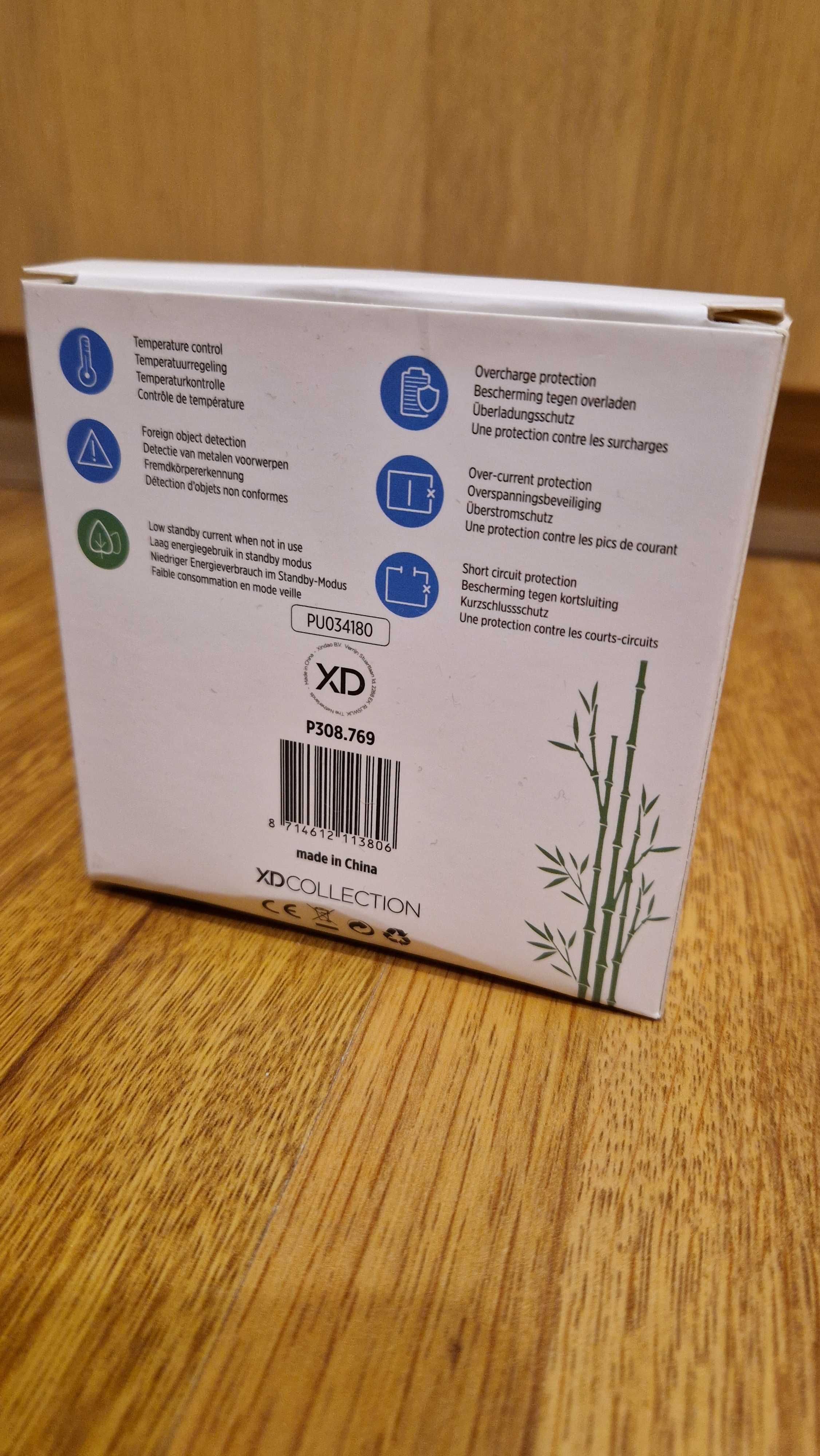 -NOWA- Bambusowa ładowarka bezprzewodowa 5W limonka P308.769