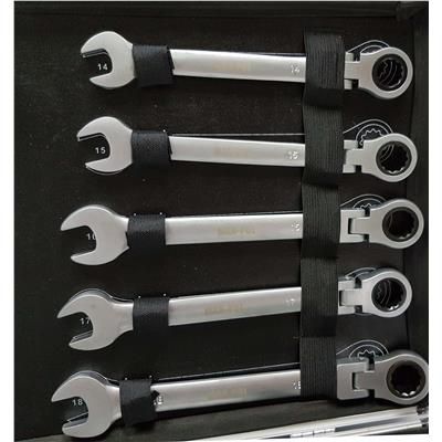 Klucze płasko-oczk grzechotka łamane 6-32mm 22szt