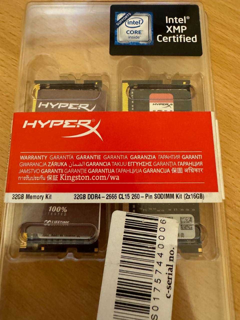 HyperX 32 GB (2x16GB) SO-DIMM DDR4 2666 MHz Impact (HX426S15IB2K2/32)