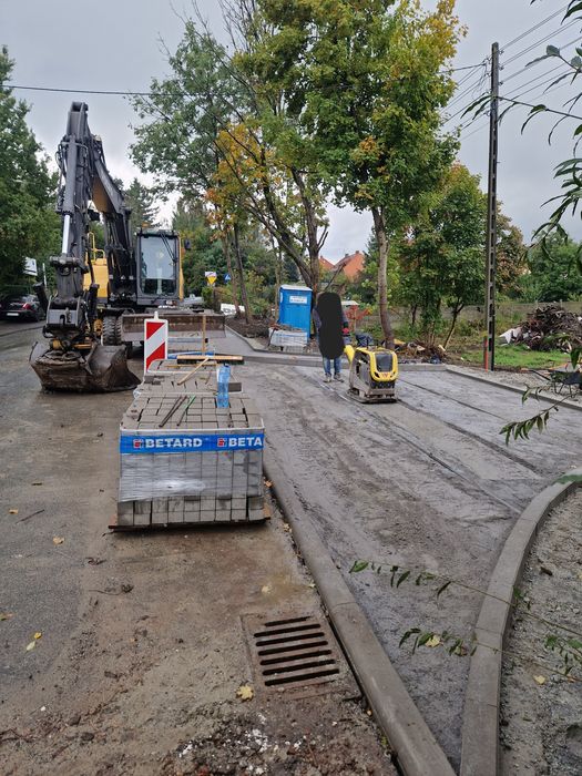 Prace ziemne, wykopy, wynajem koparki kołowej 20 ton