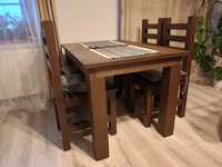 Stół plus 4 krzesła z litego drewna bukowego