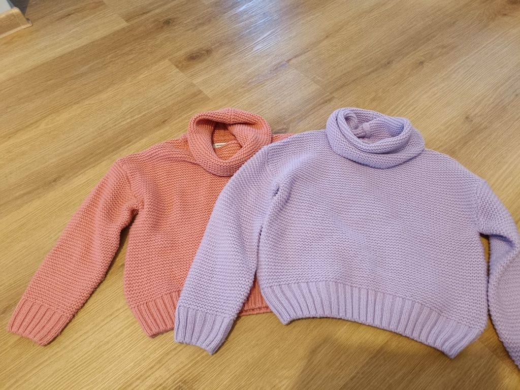 Sweter golf Reserved dla bliźniaczek rozm. 140 10 lat