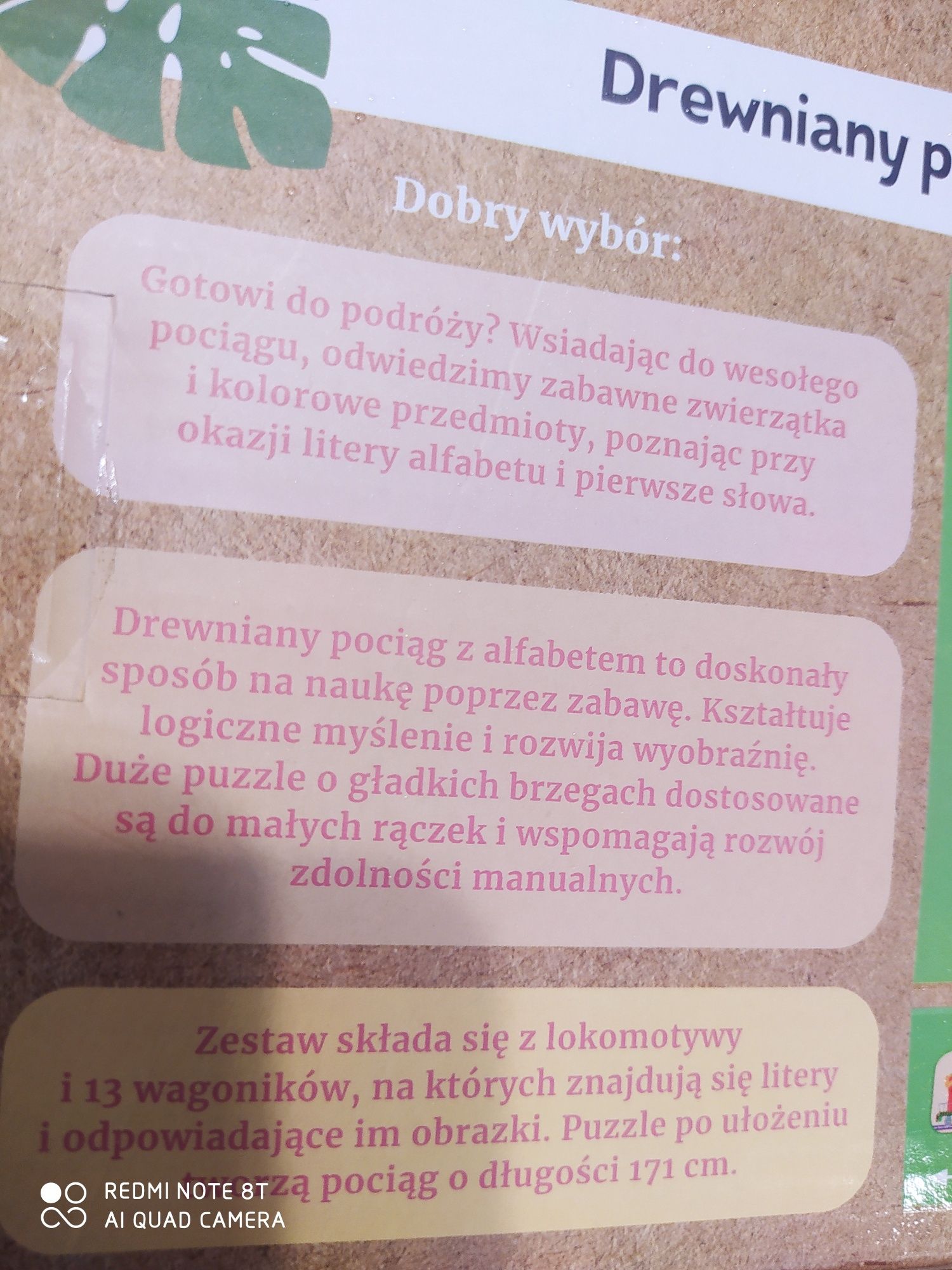 ELEFUN Drewniany pociąg - Alfabet