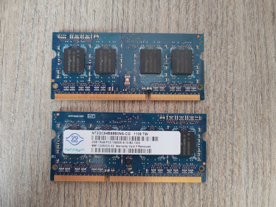 Ram 2xGB DDR3 pc3 10600s 1333Mhz