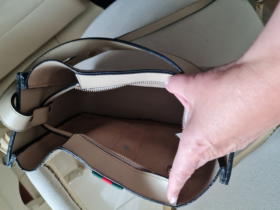 Torebka beżowa ekoskóra Gucci