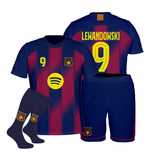 Strój / komplet piłkarski LEWANDOWSKI BARCELONA + getry rozm. 158