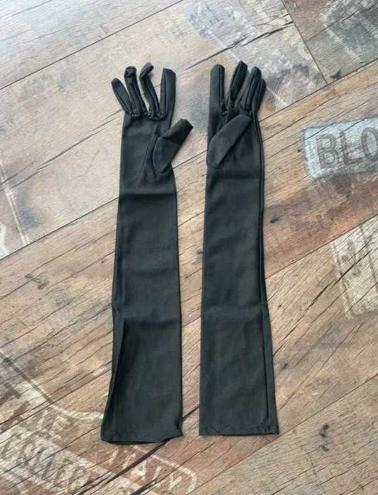 Długie rękawiczki czarne lolita glamour coquette nowe